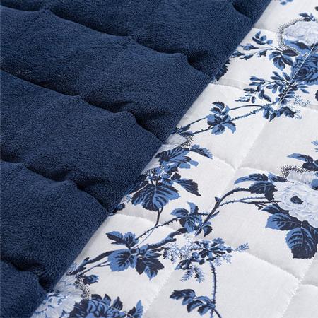 Imagem de Cobertor Decorativo Casal Padrão Quatro Estações - Azul