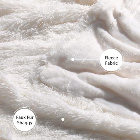 Imagem de Cobertor decorativo Tuddrom, pele sintética felpuda, 130 x 150 cm