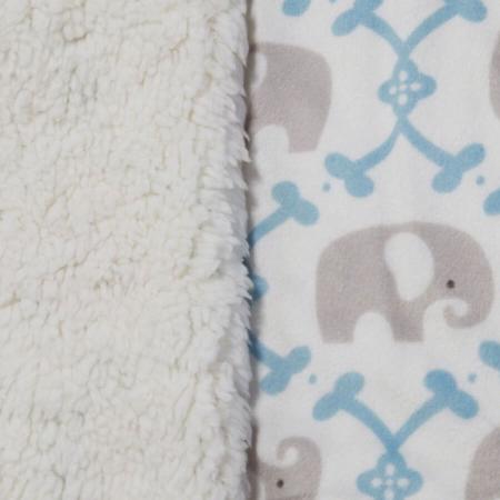 Imagem de Cobertor Donna Laço Bebê 100x75 cm Elefante com Sherpa