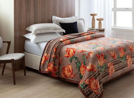 Imagem de Cobertor Dyuri Plus Casal 1,80X2,20M Estampa Douro Marrom