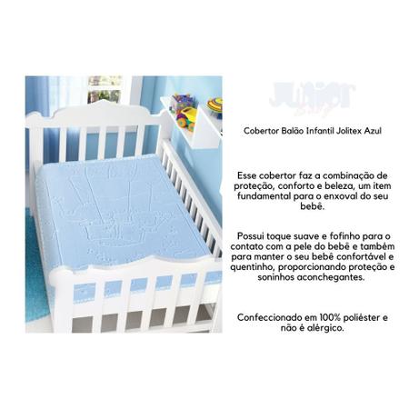 Imagem de Cobertor Estampa Animais Jolitex Bebê Masculino infantil Criança Coberta Macio Antialérgico Azul