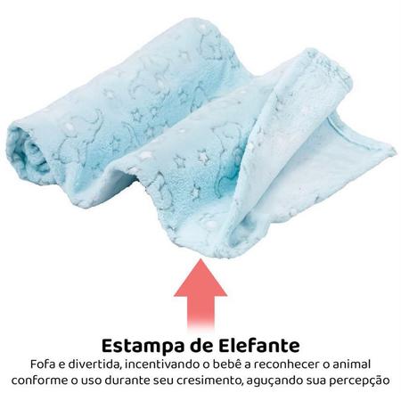 Imagem de Cobertor Infantil Azul Elefante Clingo