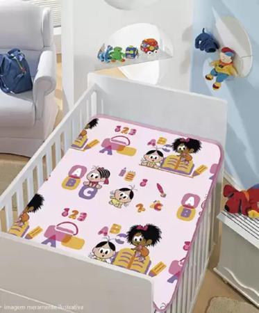 Imagem de Cobertor Infantil Bebê  Turma da Mônica Menina ABC Jolitex -Ternille