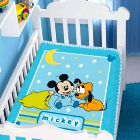 Imagem de Cobertor Infantil Disney Baby Raschel Mickey Soninho/azul - Jolitex