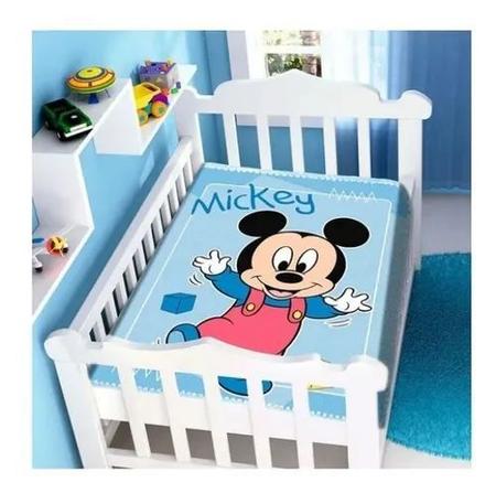 Imagem de Cobertor Infantil Jolitex 0,90x1,05m Antialergico Mickey Azul