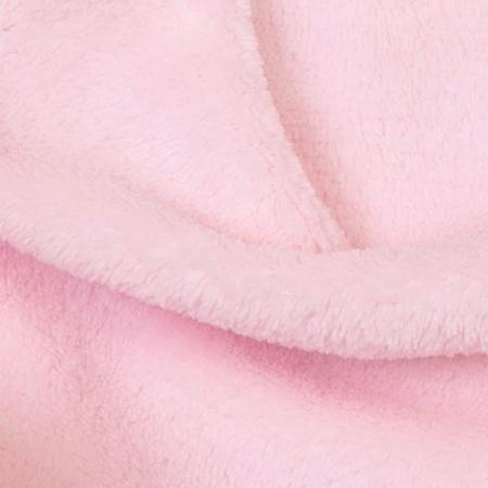 Imagem de Cobertor Infantil Manta Microfibra Mami Bichuus Com Capuz Bordado 1,10M X 85Cm - Gatinha Rosa