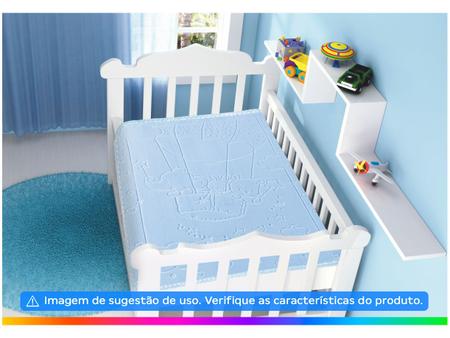 Imagem de Cobertor Infantil para Berço Jolitex Microfibra Relevo Touch Texture Azul