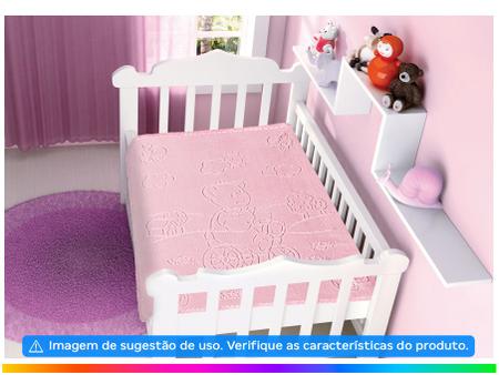Imagem de Cobertor Infantil para Berço Jolitex Microfibra Relevo Touch Texture Rosa