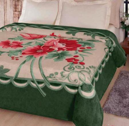 Imagem de Cobertor Jolitex Casal Kyor Plus 1,80x2,20m Fiore Verde