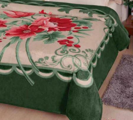 Imagem de Cobertor Jolitex Casal Kyor Plus 1,80x2,20m Fiore Verde