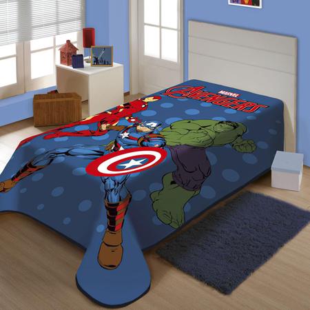 Imagem de Cobertor Juvenil Raschel Plus Marvel Avengers Ação Jolitex