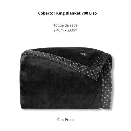 Imagem de Cobertor King Kacyumara Blanket 700 Liso 2,40x2,60m Preto