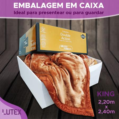 Imagem de Cobertor King Size Jolitex Double Action Dupla Face Premium Grosso Pesado Inverno Caixa 2,20 x 2,40m