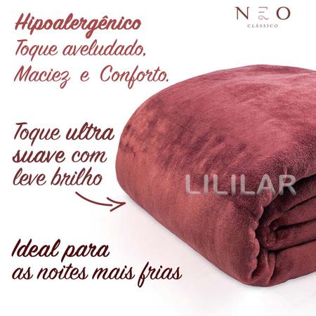 Imagem de Cobertor King Size Velour Premium Manta Microfibra Vinho