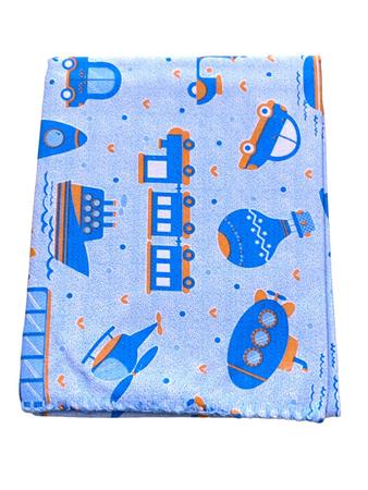 Imagem de Cobertor Manta Bebe Azul Estampado 70cm X 90 cm BERCINHO