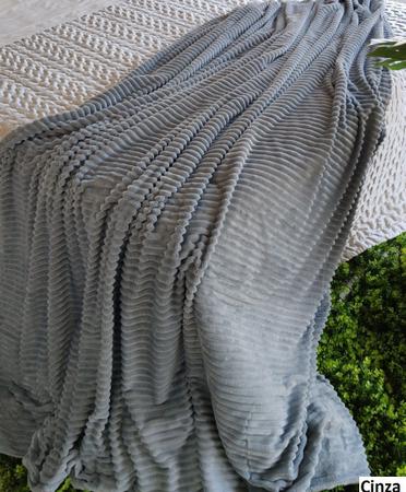 Imagem de Cobertor Manta Canelado Dupla Face Queen 2,40m X 2,20m Cor: Cinza