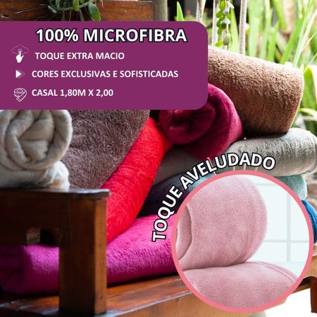 Imagem de Cobertor Manta Casal Microfibra Cor Lisas Inverno Gross