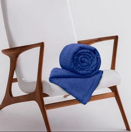 Imagem de Cobertor Manta Casal Padrão Anti Alérgico Azul Royal Macia