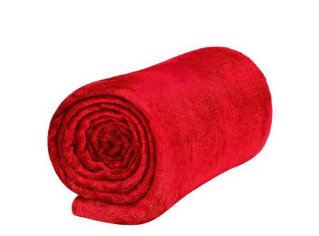 Imagem de Cobertor Manta Casal Padrão  Anti Alérgico vermelho Vivo