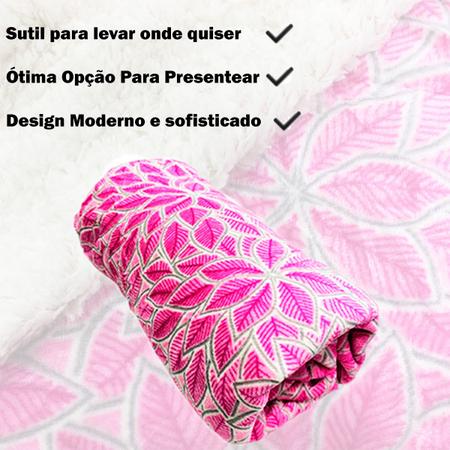 Imagem de Cobertor manta clássica  pink casal dupla face sherpa quentinha para familia na  inverno queen