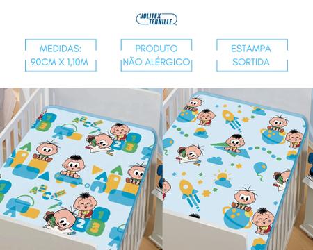 Imagem de Cobertor/manta de bebê antialérgico turma da mônica na caixa