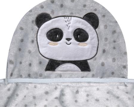 Imagem de Cobertor/manta de bebê infantil c/ capuz bordado bichinhos