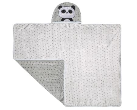 Imagem de Cobertor/manta de bebê infantil c/ capuz bordado bichinhos