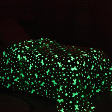 Imagem de Cobertor manta infantil brilha no escuro fleece  fluorescente magica