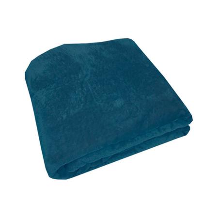Imagem de Cobertor Manta King Inverno Microfibra Frio Liso Azul Petróleo