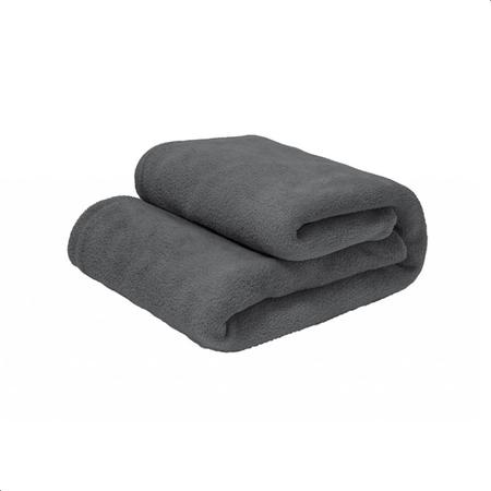 Imagem de Cobertor Manta Microfibra Liso Casal Soft 180x220cm Chumbo
