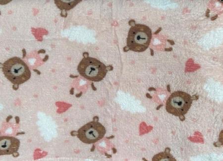 Imagem de Cobertor Manta Soft Infantil Solteiro Urso Rosa Estampada