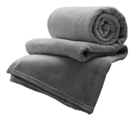 Imagem de Cobertor /Mantinha Casal Padrão mantinha Lisa de microfibra cinza