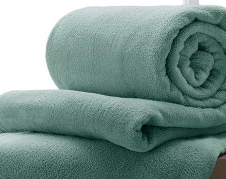 Imagem de Cobertor /Mantinha Casal Padrão mantinha Lisa de microfibra verde