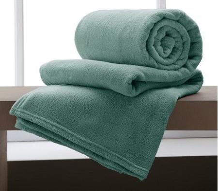 Imagem de Cobertor /Mantinha Casal Padrão mantinha Lisa de microfibra verde