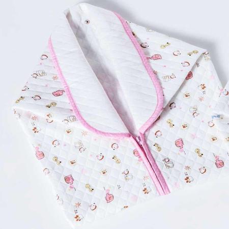 Imagem de Cobertor menina Baby Sac  jolitex com detalhes em rosa