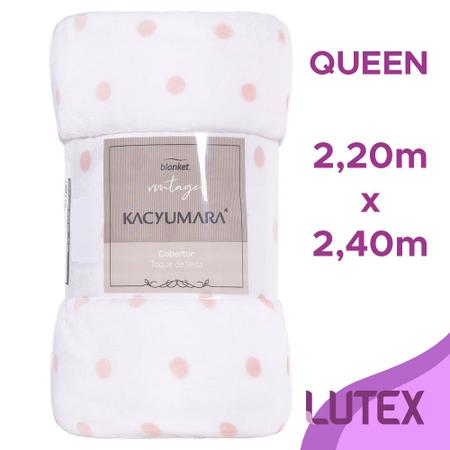 Imagem de Cobertor Microfibra Queen Blanket Vintage 300 Petit Poá Bolinhas Toque de seda Extra Soft Kacyumara
