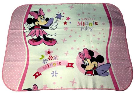 Imagem de Cobertor Para Bebê Inverno Personagem Menina Minnie Mouse Disney - Pequena Fada Fadinha - Branco E Rosa - Minasrey