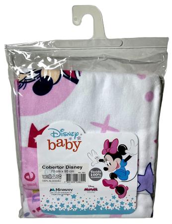 Imagem de Cobertor Para Bebê Inverno Personagem Menina Minnie Mouse Disney - Pequena Fada Fadinha - Branco E Rosa - Minasrey