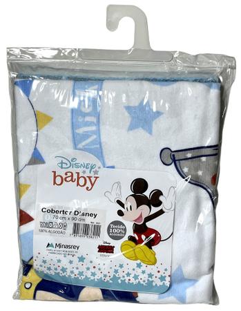 Imagem de Cobertor Para Bebê Inverno Personagem Menino Mickey Mouse Disney - Pequeno Príncipe E Seu Castelo - Branco E Azul - Minasrey