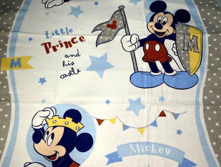 Imagem de Cobertor Para Bebê Inverno Personagem Menino Mickey Mouse Disney - Pequeno Príncipe E Seu Castelo - Branco E Azul - Minasrey