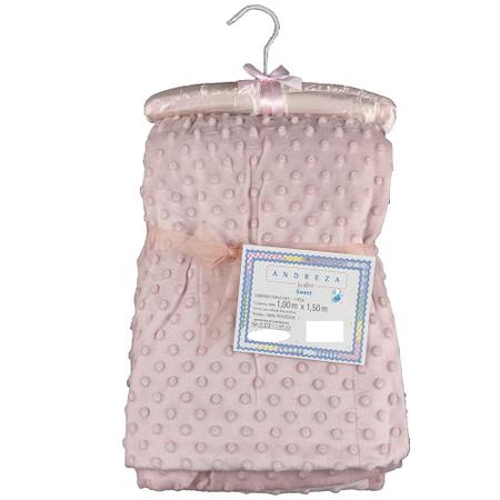 Imagem de Cobertor Para Bebê Microfibra De Bolinhas 1,50m X 1,00m Com Cabide Sweet Baby - Rosa