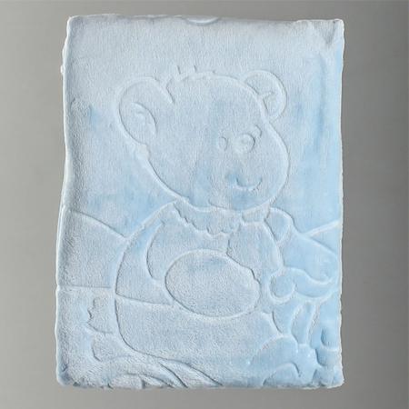 Imagem de Cobertor Para Bebê Raschel com Relevo Bicicleta Azul - 80cmx110cm - Jolitex