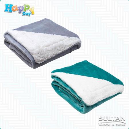 Imagem de Cobertor para Berço Sherpa Hiper Macio 400g Indigo Happy Day Sultan