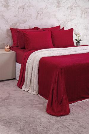 Imagem de Cobertor  Plush Bella Dreams c/ Sherpa Queen 2,40 x 2,60m Vermelho 1 peça