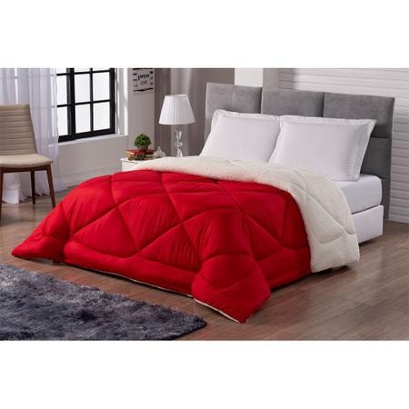 Cobertor Sherpa Sweet Dupla Face Tamanho Queen Vermelho e Palha Casa Dona Imagem de Cobertor Sherpa Sweet Dupla Face Tamanho Queen Vermelho e Palha Casa Dona