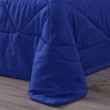 Imagem de Cobertor Solteiro Azul Royal  01 Peça Dupla Face Aconchego