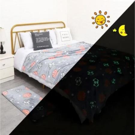 Imagem de Cobertor solteiro brilha no escuro 1.80 x 2.00 bola coloridas