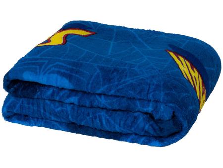 Imagem de Cobertor Solteiro Jolitex de Microfibra Raschel Plus Homem Aranha Azul