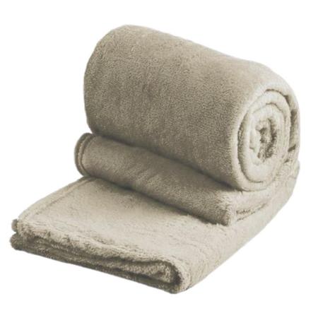 Imagem de Cobertor  Solteiro Soft Liso 1 Peça    Cáqui