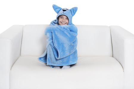 Imagem de Cobertor Tv Infantil Soft Com Toca E Capuz 102x127Cm Azul